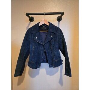 Lucky Brand Navy Suede Moto Jacket